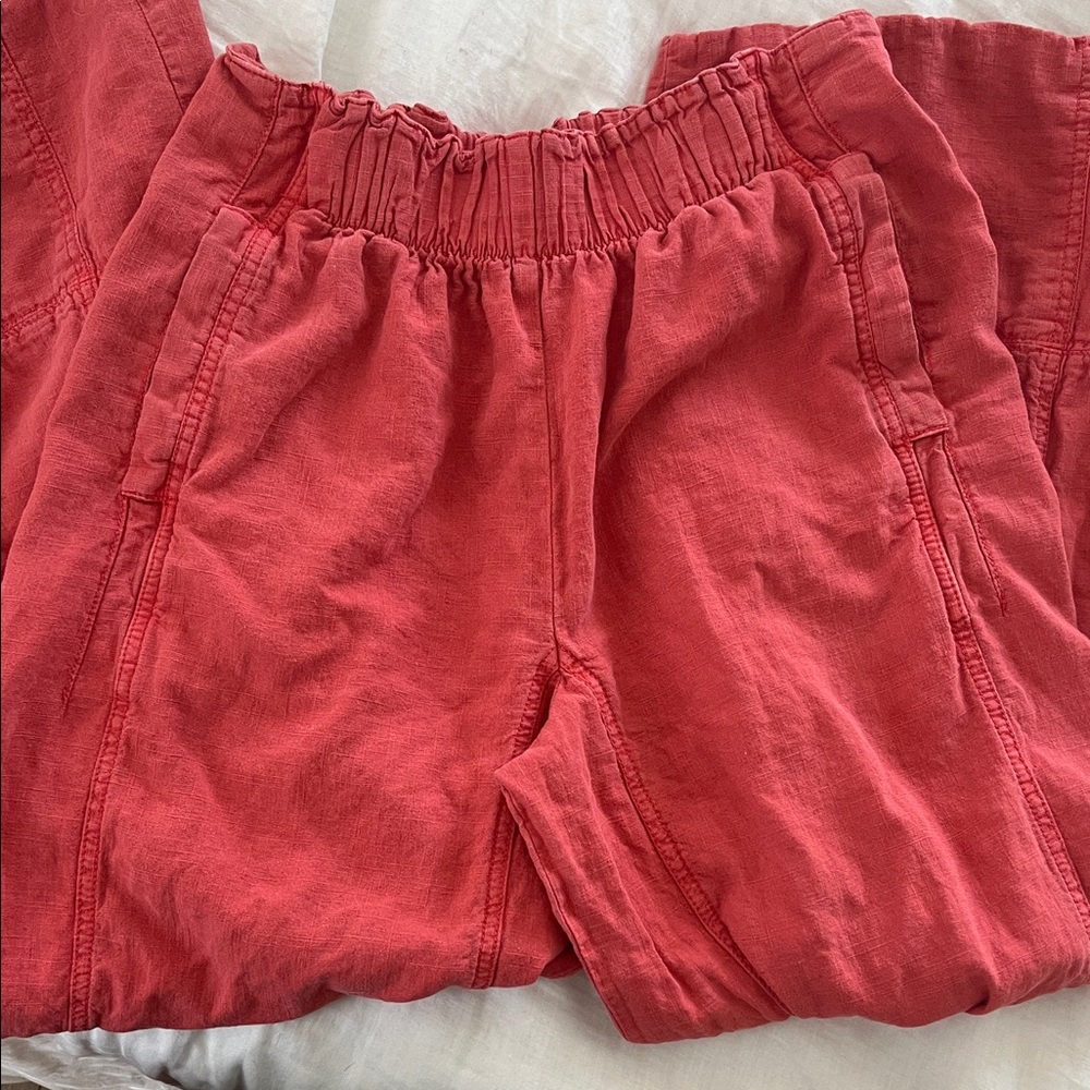 Free People linen/viscose Elastic Waist Pants